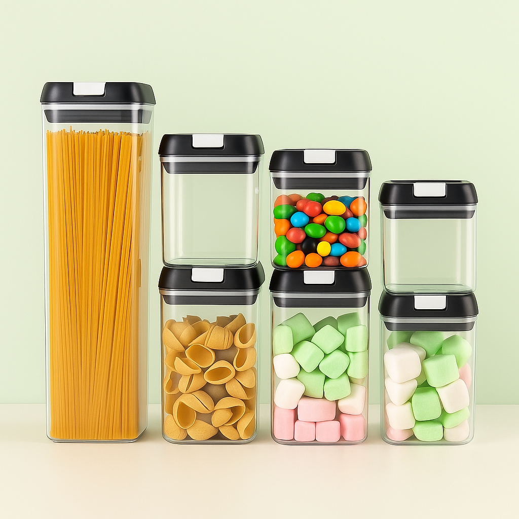 Set de 7 Recipientes Transparentes para Alimentos